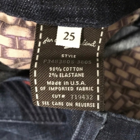 7FAM Dojo Crop Flare Dark Wash Denim Jeans Size 25 - Picture 3 of 4